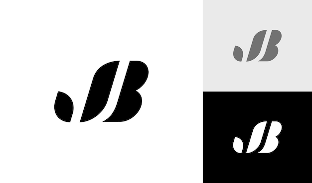 モダンで大胆な文字 JB モノグラム ロゴ デザインのベクトル