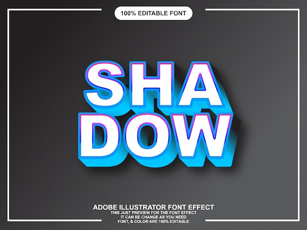 modern bold shadow editable text effect graphic style 