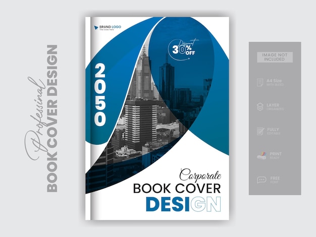 Vector modern book cover design template layout