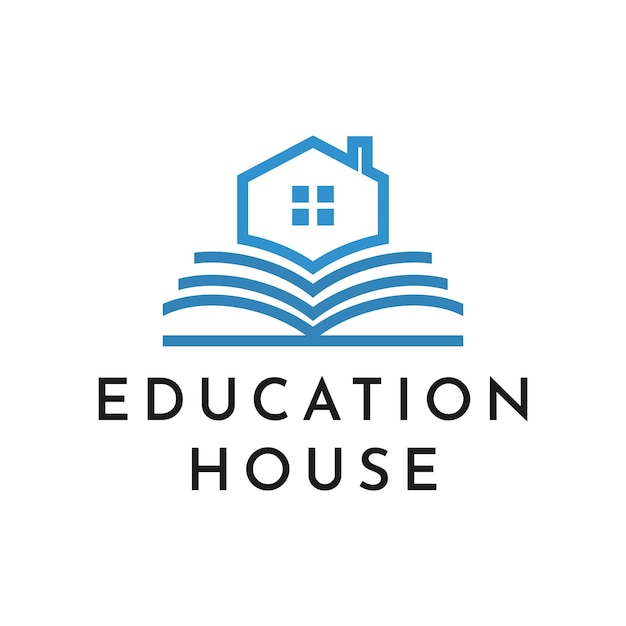 Modern book symbol with house design logo design template