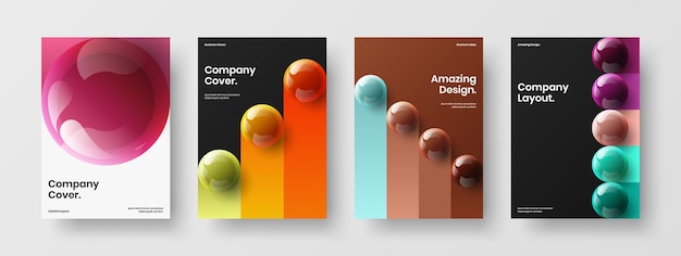 モダンな小冊子デザインベクトルイラストセット