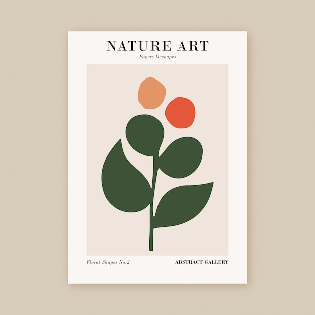 Modern botanical paper nature art print