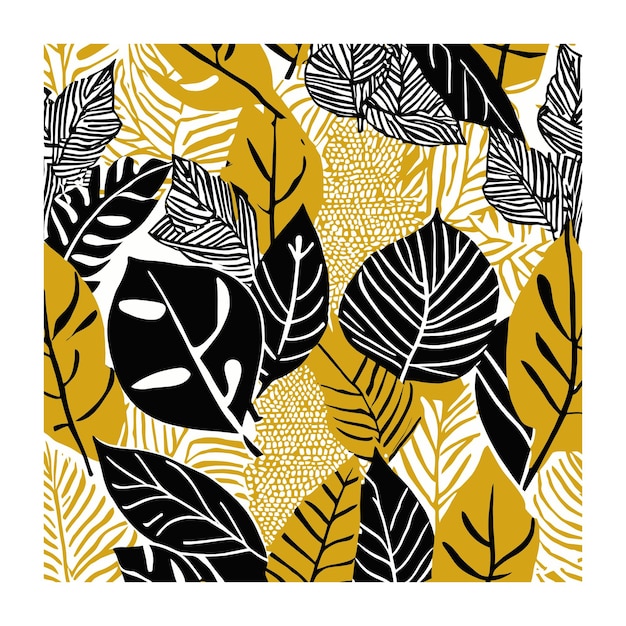 Modern Botanical Shapes Textile Pattern