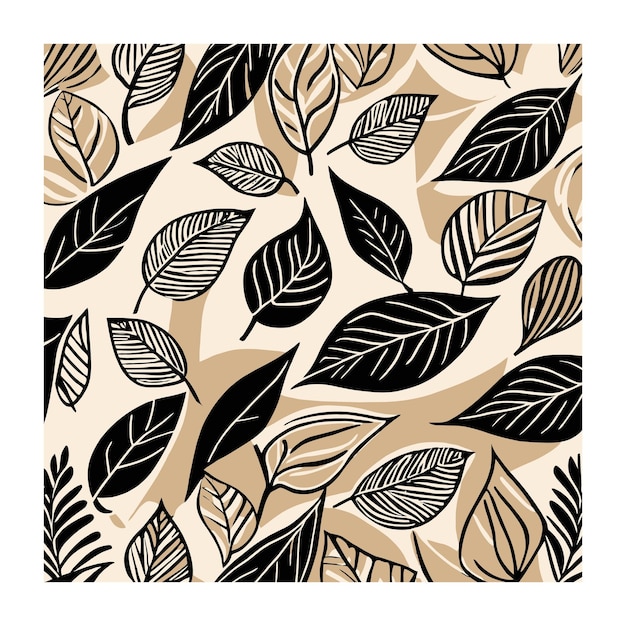 Modern Botanical Shapes Textile Pattern