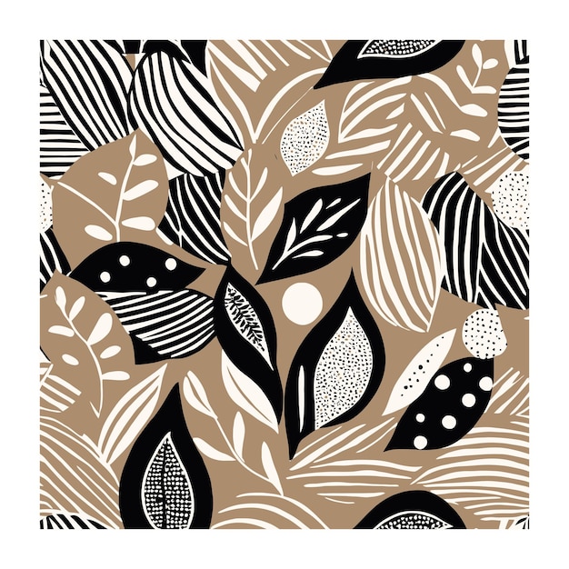 Vector modern botanical shapes textile pattern