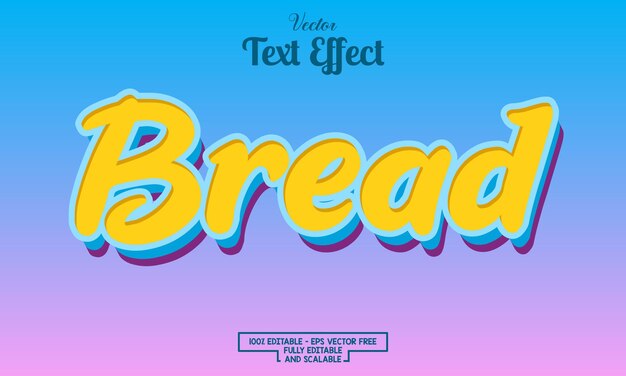 Modern bread on cute background editable text effect