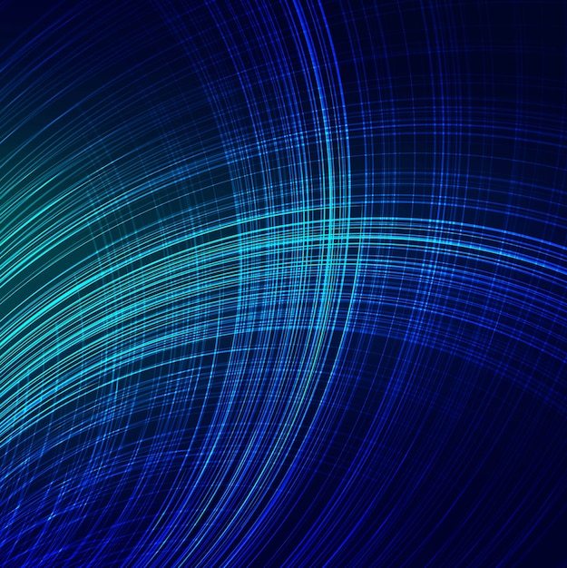 Vector modern bright blue lines wave background