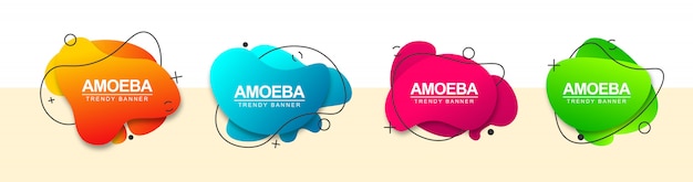 Modern bright liquid shape banners.