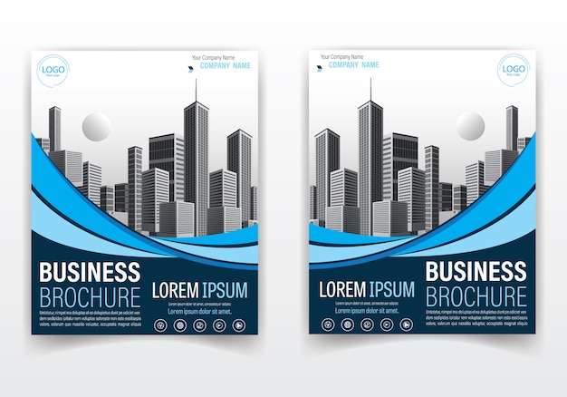 Vector modern brochure and cover design blue color