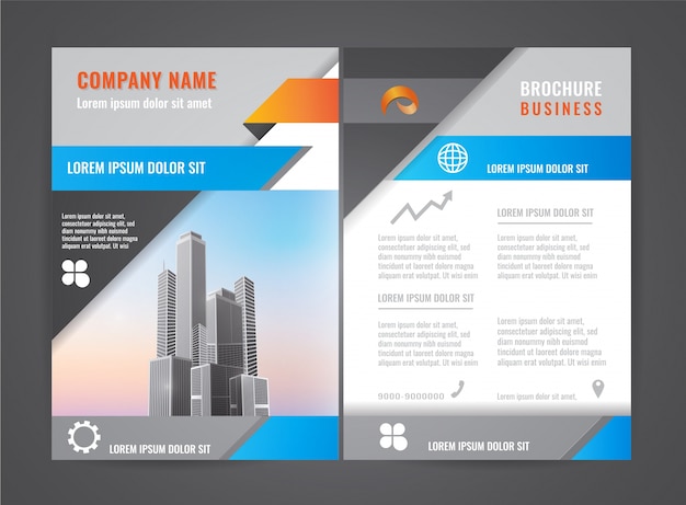 Vector modern brochure flyer design template.