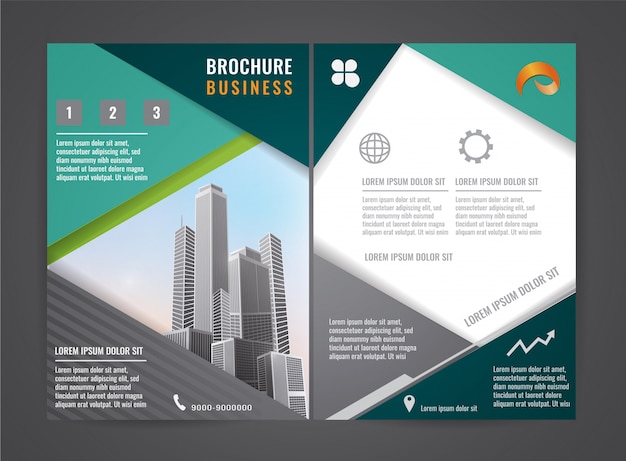 Vector modern brochure flyer design template.