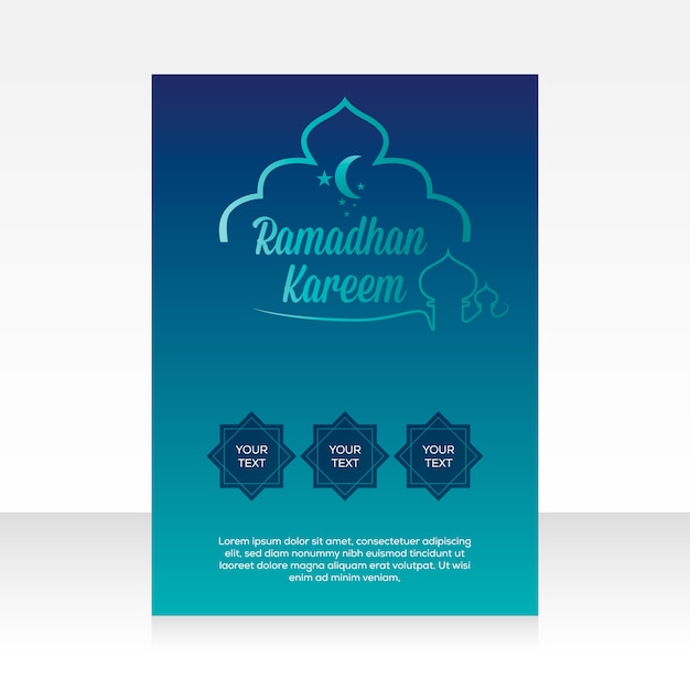 Вектор Современная брошюра рамаданский шаблон карема