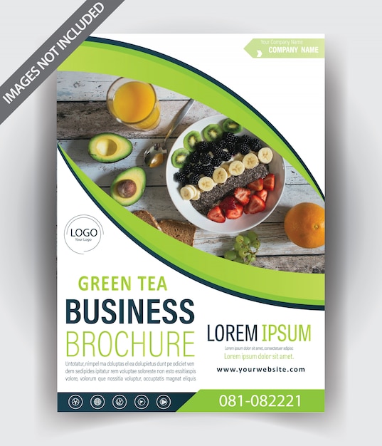 Modern brochure sjabloonontwerp met kleur groen