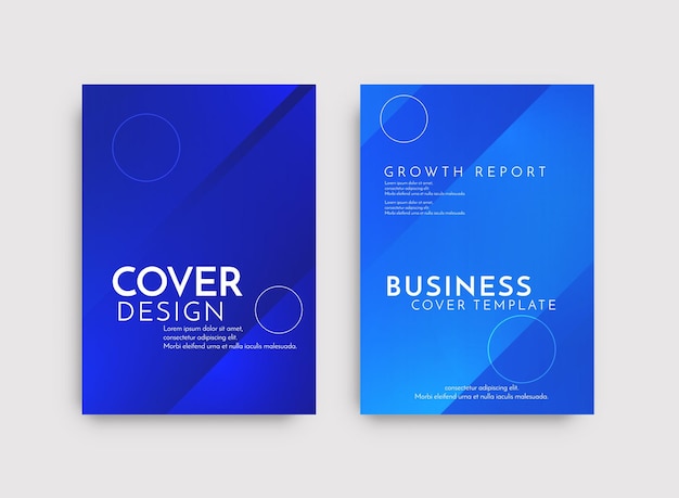 Modern brochure template geometric design set vector