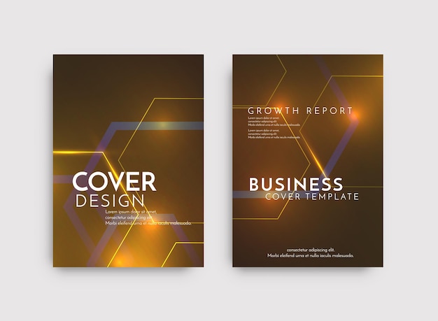 Modern brochure template geometric design set