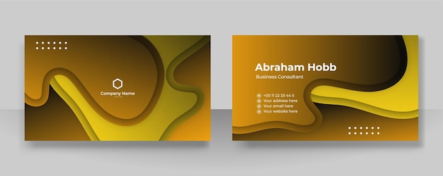 현대 갈색 노란색과 흰색 명함 디자인 서식 파일