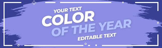 Modern brush banner with editable text and color of the year 2022