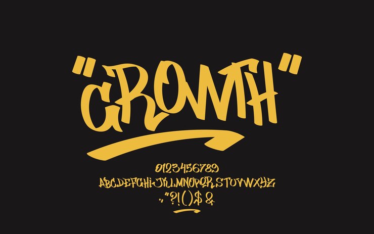 Скрипт Modern Brush или рукописный шрифт граффити Premium векторы