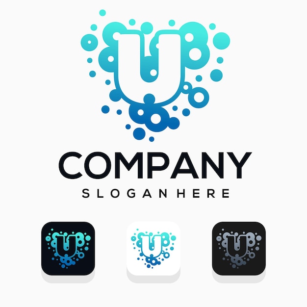 modern bubble with letter u logo template