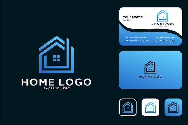 モダンな建物の家のロゴデザインと名刺