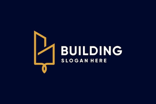 Modern building logo design vector with creative concept