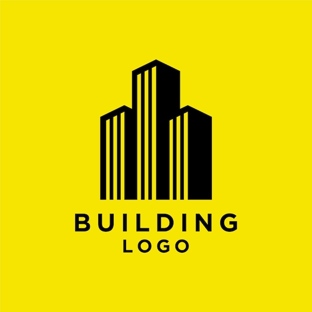 modern building or real estate logo with yellow