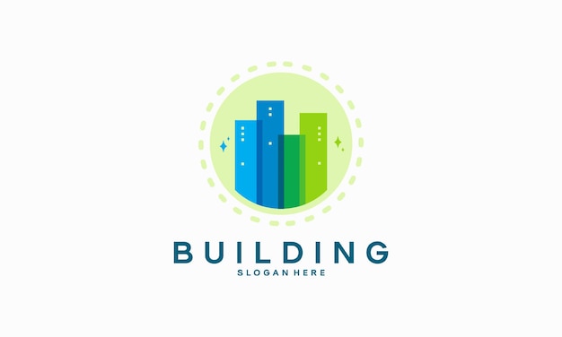 Modern building tower logo design concept, architecture logo template vector