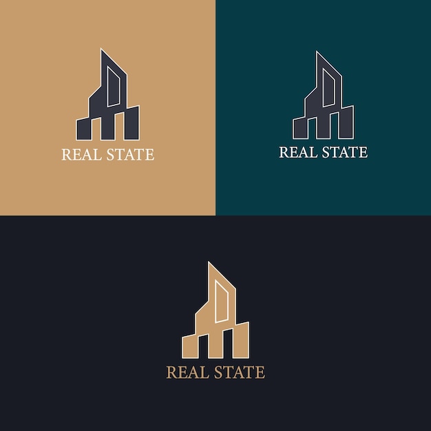 Modern buildings real estate logo