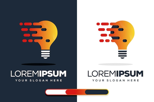 Vector modern bulb tech logo design