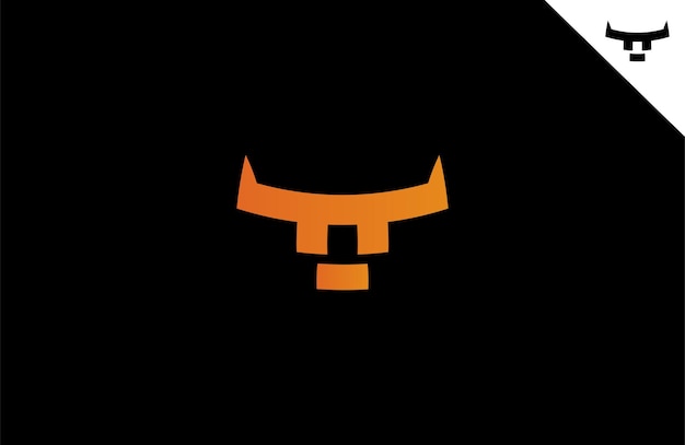 Vector modern bull head logo minimalist style perfect for a sports tech or fitness brand