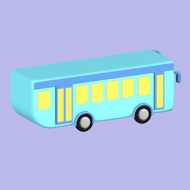 Modern Bus Land transport concept Realistische 3D-object cartoon stijl