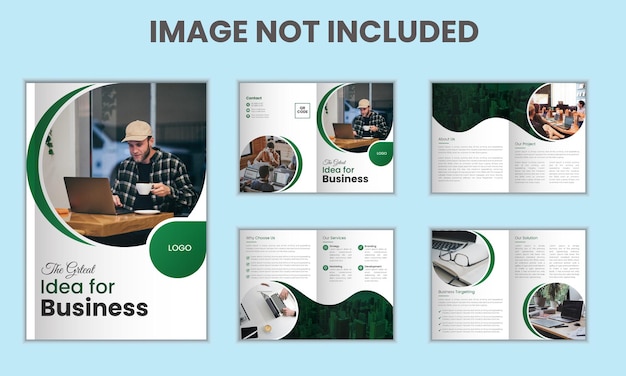 Modern Business 8 Fold Brochure design template