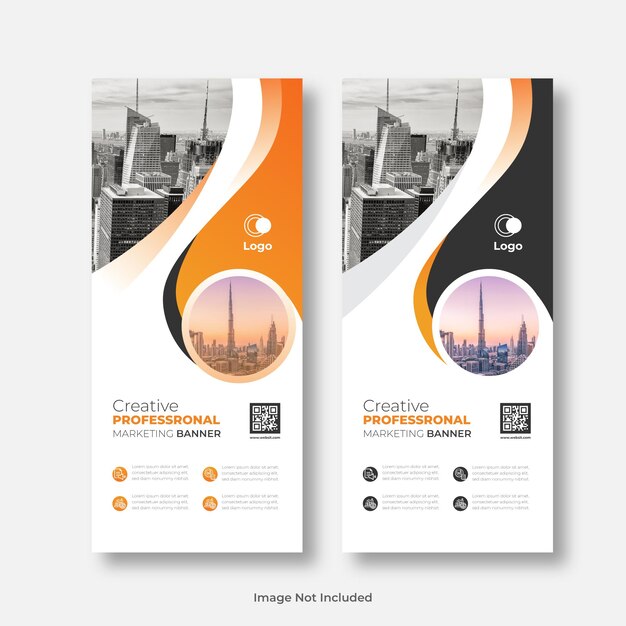 Vector modern business agency roll-up banner template