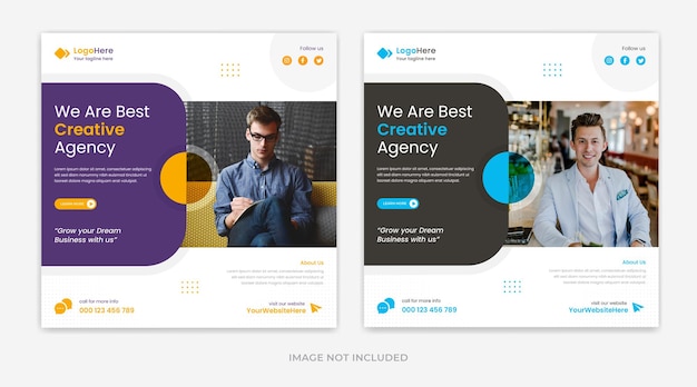 現代のビジネスエージェンシーソーシャルメディア投稿テンプレートデザインベクトル
