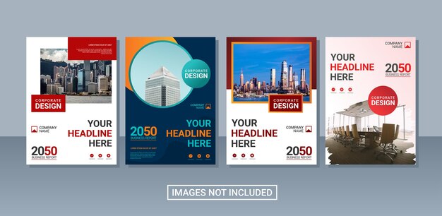 現代のビジネス年次報告書コレクションテンプレート