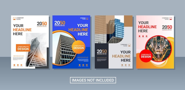 Vector modern business annual report collection template