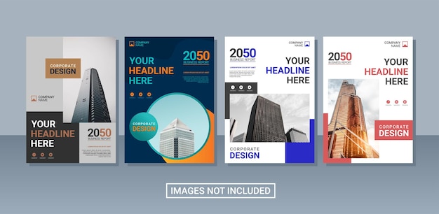 現代のビジネス年次報告書コレクションテンプレート