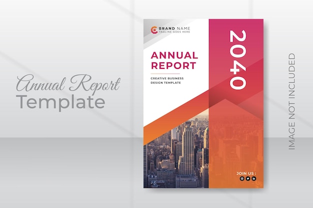 Modern business annual report cover layout template with creative shape concept