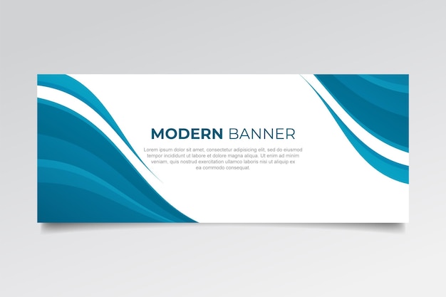 Modern business banner with wave design