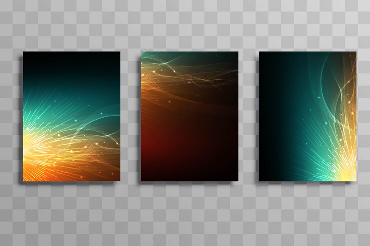 Vector modern business brochure colorful template set vector