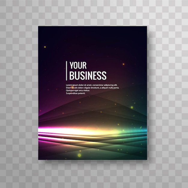 Modern business brochure design with colorful lights