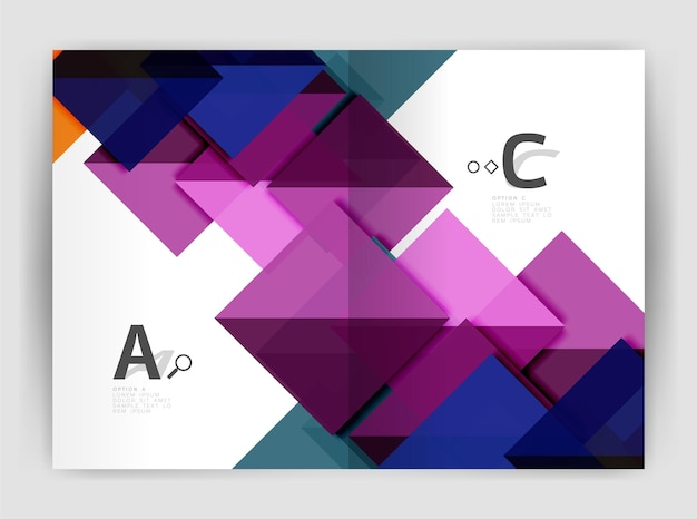 modern business brochure or leaflet a4 cover template abstract background with color triangles annual report print backdrop vector design for workflow layout diagram number options or web design