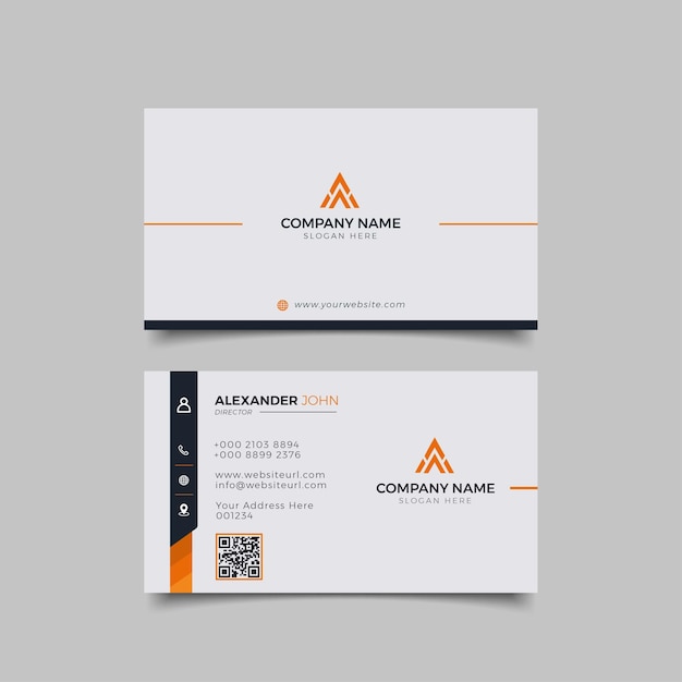 Modern Business Card Black and Orange elegant Professional