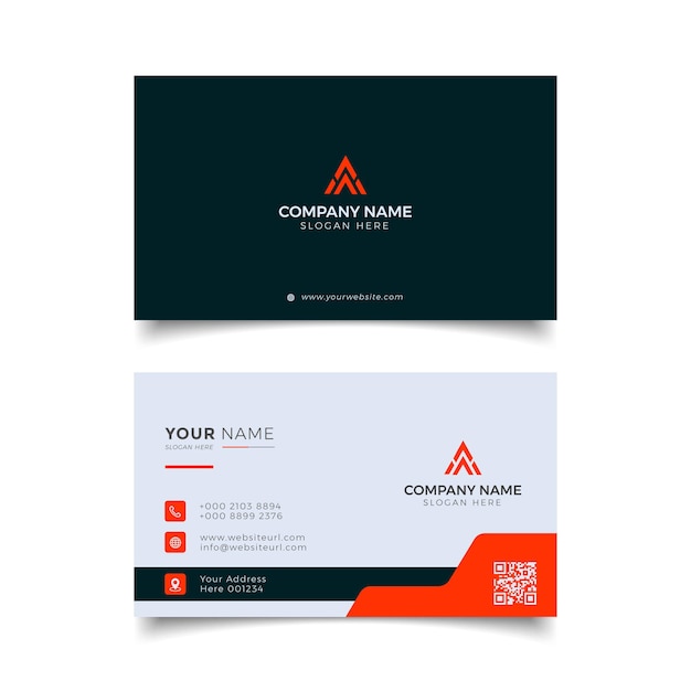 Modern business card black and orange professional corporate