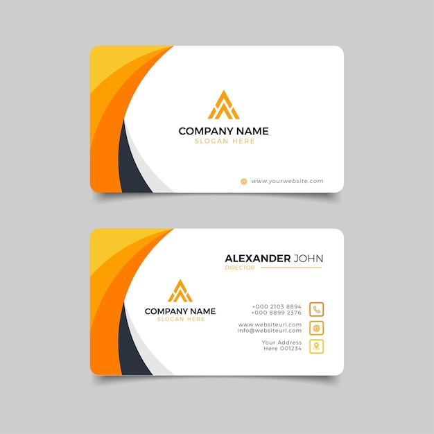 Modern business card black and yellow Corporate Professional