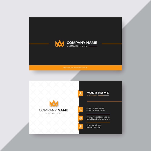 Modern business card black and yellow corporate professional