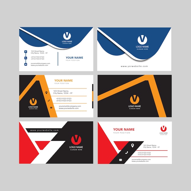 Vector modern business card collection