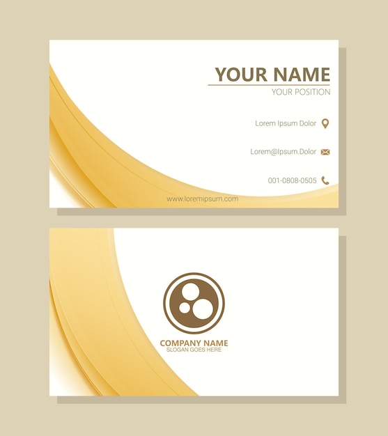 Vector modern business card design with abstract wave