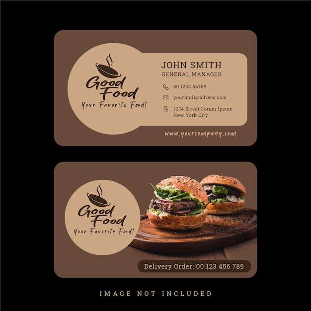 Modern business card food and drink culinary template design