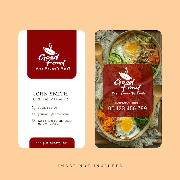 Vector modern business card food and drink culinary template design